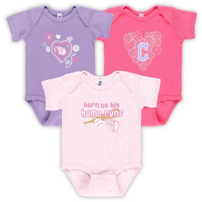 Infant Soft as a Grape Cleveland Guardians 3-Pack Bodysuit Set - Image 1 of 4