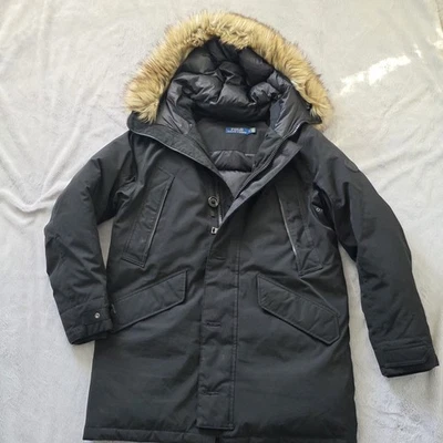 Мужская средний черный Ralph Lauren искусственного меха отделки вниз парка пальто - Изображение 1 из 4