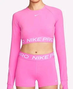 New Nike Pro Women Size XL Tight Fit Cropped Top Pink Crop - Picture 1 of 10