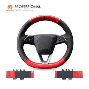 MEWANT PU fibra de carbono en relieve cuero sintético cubierta del volante para Tesla Model 3 Highland - Imagen 1 de 12