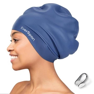 Extra große Badekappe für Zöpfe und Dreadlocks, Silikon Schwimmbad Kappe fo - Bild 1 von 7