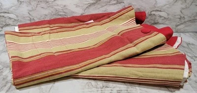 Waverly Valance Capulet полоски зубчатый край 80 x 18 дюймов желтовато-коричневый красный / набор из 2 - Изображение 1 из 3