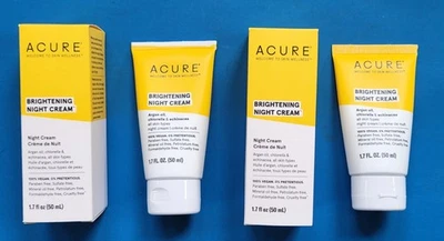 2 Crema de noche brillantemente iluminadora Acure Organics 1 7 fl oz sin crueldad Foto 1 de 4