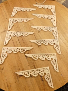 10 Wood Carved Corner Onlay  Crown Moulding Molding Wall Trim *ROUGH EDGES* - Picture 1 of 12