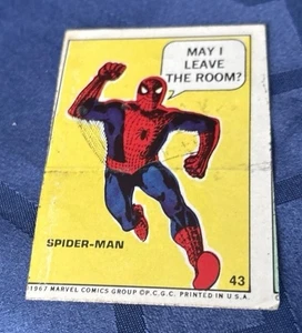 1967 MARVEL COMICS SUPER HEROES STICKER #43 SPIDERMAN - Picture 1 of 11