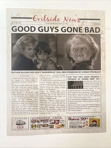 Kinderspiel Zeitungsstil Poster 8x 10" Neu! (Chucky) Good Guy Puppe Gone Bad - Bild 1 von 2