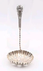 Antique Sterling Silver Sifting Ladle Pierced Spoons Sugar Strawberries 1899 - Picture 1 of 6