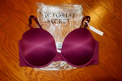 42DDD ❤️ SUJETADOR VICTORIA'S SECRET ❤️ ALMOHADILLAS PUSH UP PÚRPURA AMOR NUBE CÓMODO SATINADO 3D Foto 1 de 4