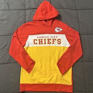 NFL Kansas City Chiefs Color-Block Red/Yellow/White Youth Boys Hoodie XL (16/18)