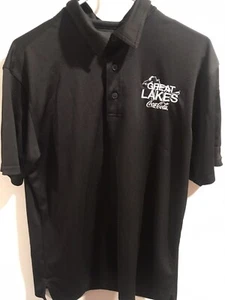 Great Lakes Coca Cola Soda Bottling Black Polo Uniform Size Medium Free Shipping - Picture 1 of 8