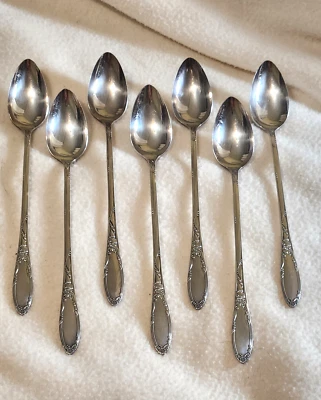 CHATEAU 1934 年 1881 年 ROGERS ONEIDA 银盘 (7) 冰茶勺 — 第 1/4 张图片