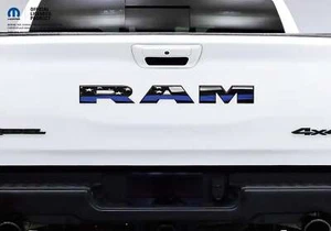 RAM Tailgate Letters Overlay Decals Thin Blue Line American Flag Fits 2009-2025 - Picture 1 of 4