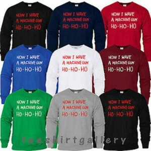 NOW I HAVE A MACHINE GUN HO HO HO SWEATSHIRT DIE HARD CHRISTMAS JUMPER XMAS GIFT - Picture 1 of 10