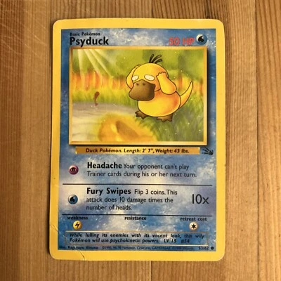 PSYDUCK 53/62 COMMON Fossil WOTC 1999 Pokemon - HP - Image 1 of 2
