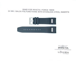 Authentic Invicta I Force 19656 Polyurethane 24MM Black Watch Band - Picture 1 of 3