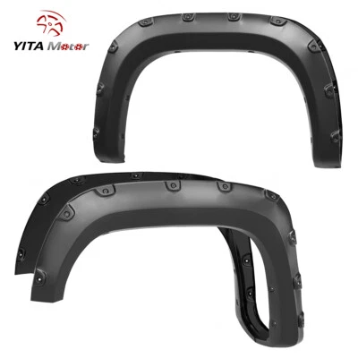 Fender Flares for 07-13 GMC Sierra 1500 Pocket Rivet 78.7" & 97.6" Smooth Black Foto 1 de 4