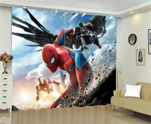 Stone Fragments Wings Spider Man Printing 3D Blockout Curtains Fabric Window - Imagen 1 de 4