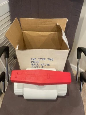 Proflo 4 in. Solvent x 4 in. Solvent Schedule 40 PVC Ball Valve - Image 1 of 3