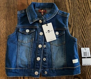 NWT 7 For All Ma Kind Toddler Denim Jean Jacket Best Size 2T - Picture 1 of 3