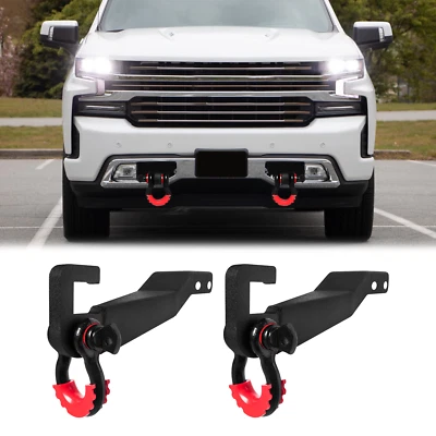 For 2019-2024 Chevy Silverado 1500 New Front Tow Hook Bracket Shackle Mount Kit Foto 1 de 4