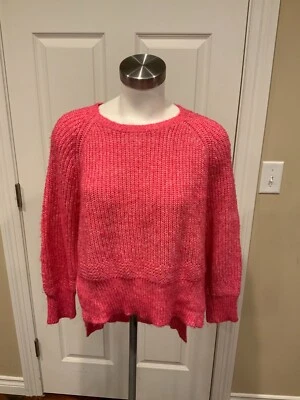 French Connection Pink Rib Knit Crew Neck Sweater, Size Small - Image 1 of 4