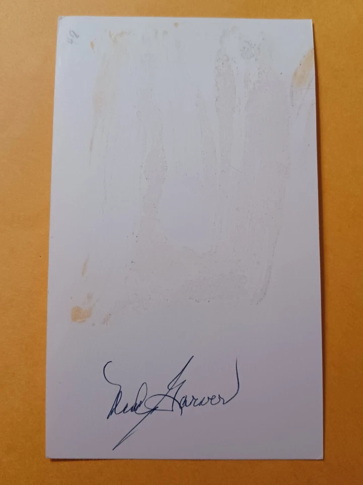 Ned Garver (d. 2017) Signed Index Card - Browns, Tigers, Athletics, Angels - C - Image 1 of 1