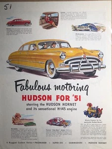 1951 Vintage Hudson Ad - Fabulous motoring HUDSON FOR '51 - Picture 1 of 2