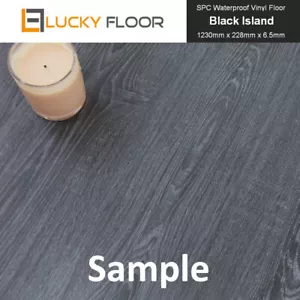 6.5mm Hybrid Flooring 100% Waterproof Floating Floors Black Island Sample Vinyl - Picture 1 of 6