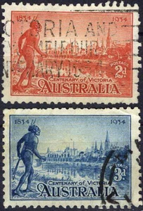 Australia 1934 Yarra Yarra Tribesman Used (SC# 142-143) - Picture 1 of 1