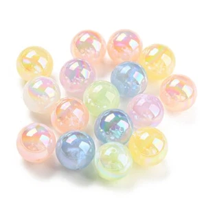 25x Opaque Acrylic Bubblegum Round Jumbo Loose Spacer Beads for Jewelry Making - Picture 1 of 2