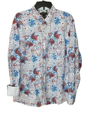 International Concepts para hombre talla XL rojo/blanco/azul con botones a presión de perlas Foto 1 de 4