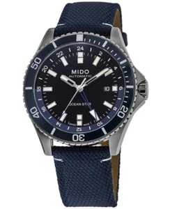 New Mido Ocean Star GMT Black Dial Fabric Strap Men's Watch M026.629.17.051.00 - Picture 1 of 4