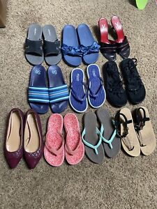 Wholesale lot 10 Pairs Women’s  Sandal flip flops Shoes  Nike TEVA Sizes 8-10