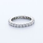 3Ct F Si1 Round Natural Certified Diamonds 18K White Gold Classic Eternity Band