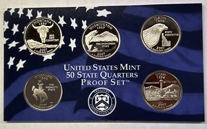 2007 S Proof Clad Quarter 5 Coin Set - Coins Only - No Case, Box or COA - Picture 1 of 2
