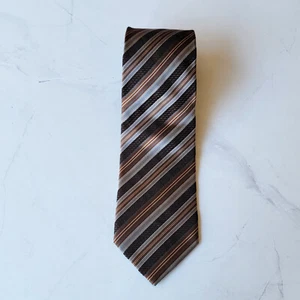 Boss by HUGO BOSS Herren-Krawatte 100 % seidenbraun gestreiftes Muster - Bild 1 von 10
