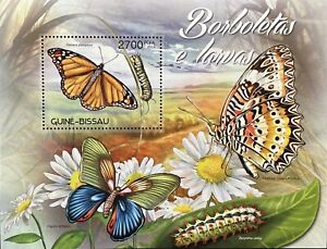 GUINEA BISSAU BUTTERFLY & CATERPILLAR STAMPS 2012 MNH WILDLIFE INSECT MOTH BUG s