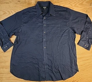 Brooks Bros. Country Club Blue L/Sleeve Button Down Cotton Cashme Shirt Mens 2XL - Picture 1 of 7