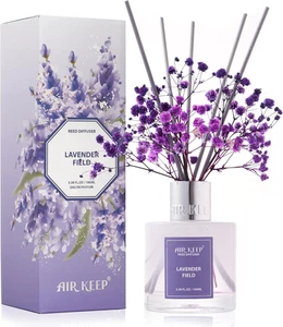 Reed Diffuser Set,3.38 Fl Oz (100 Ml) - Lavender Field Oil Diffusers with 8 Reed - Picture 1 of 35