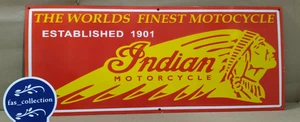 Indian Motorcycles Porcelain Enamel Sign 36 x 15 Inches 1 Sided - Picture 1 of 7