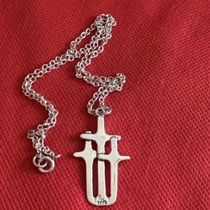 Eivind Hillestad EH 925S Sterling Silver Three Cross Pendant Chain Necklace - Picture 1 of 8