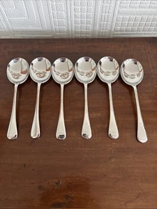 6 Firth Staybrite ‘perfect’ Old English Pattern 17cm Soup Spoons - Picture 1 of 12