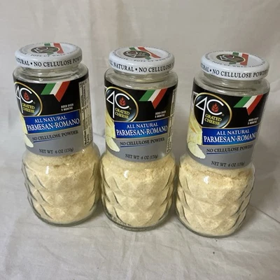Lot of 3 4C All Natural Parmesan Romano Cheese No Cellulose Powder 6 oz 9/17/27+ - Image 1 of 4