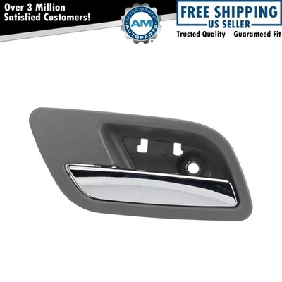 Manija de puerta interior trasera gris oscuro y cromada izquierda conductor LH para Chevy GMC Foto 1 de 4