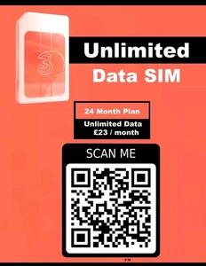 Monthly £23 - Unlimited Data/ Calls- 24 Months Contract- Direct Debit- 3 Network - Picture 1 of 1