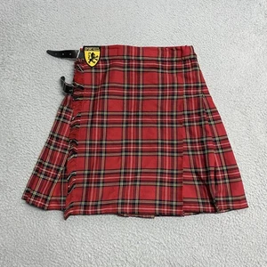 Sport Kilt Rock Herren Medium rot Schottenkaro hergestellt in den USA Poly Acryl Utility - Bild 1 von 7