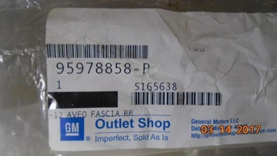 (ТОЛЬКО САМОВЫВОЗ) Задний бампер Ntbk 5 миль/ч ударный вариант E19 подходит для 10-11 AVEO 790967 - Изображение 1 из 4