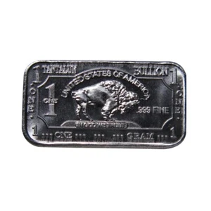 1 gram 1g USA American Buffalo .999 Fine Tantalum Bullion Bar Ta Element - Picture 1 of 6
