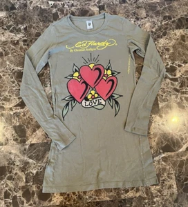 Camicia donna manica lunga Ed Hardy di Christian Audigier Y2K grunge taglia media - Foto 1 di 16