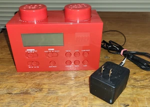 RED LEGO BRICK Alarm Clock Radio - TESTED / WORKING CONDITION! 6.25 x 3 x 3.25" - Picture 1 of 4